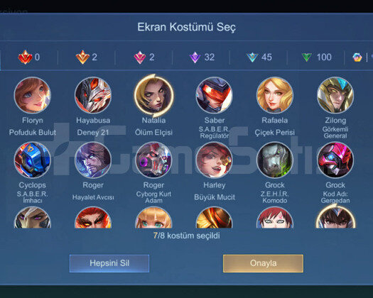 FULL AMBLEM / 199 KOSTUM / TEK BAĞ / 2 EPİC BASE