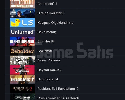 Steam 159 oyun kişisel hesap