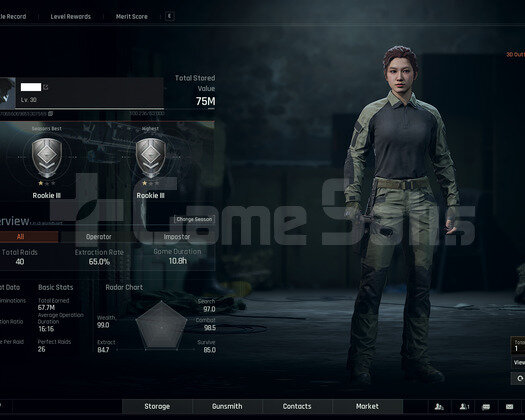 30 level 75 m koen PC hesabı