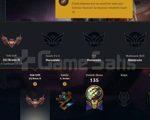 BRONZ 2 EĞLENMELİK 63 SEVİYE HESAP