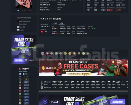6.200 saat CS2 16 Madalyalı 25K+ 10LW ELO