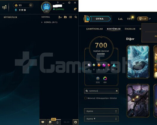 Lol Koleksiyonluk Hesap ! Black Alistar -Full Rare