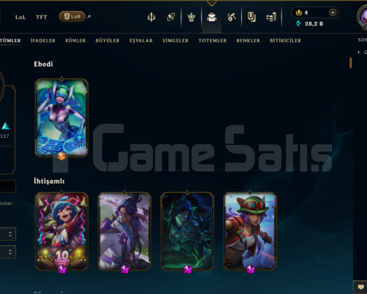 226 KOSTÜM 398 LVL UNRANKED EFSANE DOLU MAİL HESAP