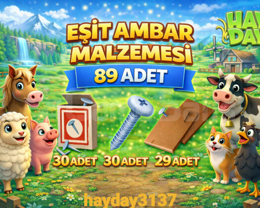 89 ADET EŞİT AMBAR MALZEMESİ