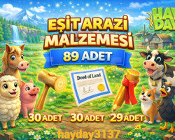 89 ADET EŞİT ARAZİ MALZEMESİ