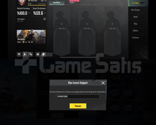 9.5SV KLAN İSİM DEĞİŞİM ANLIK TESLİMAT 3DK İÇİNDE