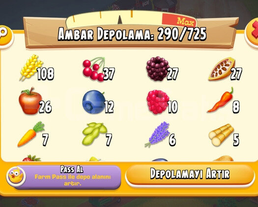 45 Level 1050 Ağıllı 725 Ambar Kapasiteli Hesap