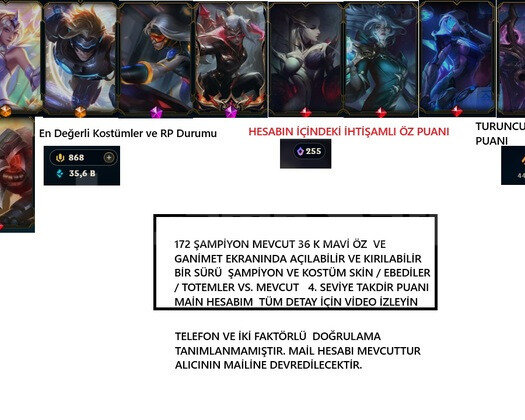 TR# 83 Skin /172Hero/ 255 İhtişamlı Öz / İlk Sahip