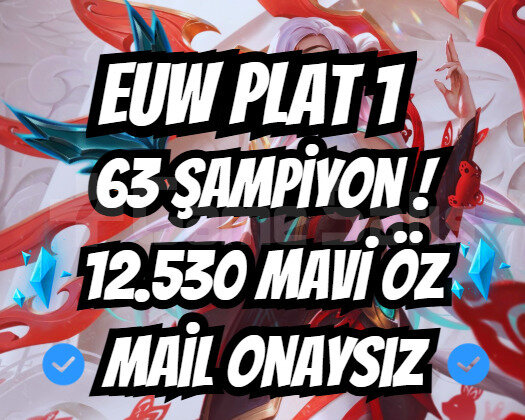 EUW PLAT 1 GEÇEN SEZON ELMAS / +12K ÖZ / ONAYSIZ