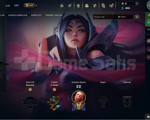 TR UNRANKED S14 DİAMOND ACC 41 KARAKTER 12 SKIN