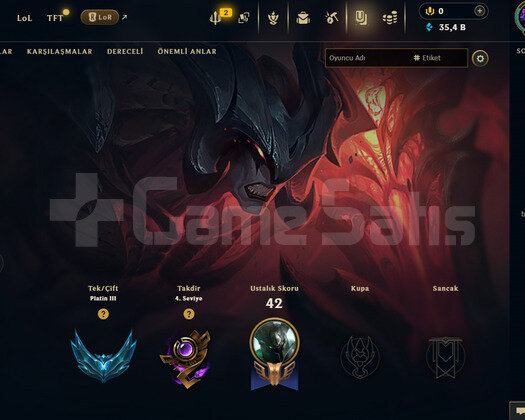 EUW PLAT 3 ÖNCEKİ SEZON ZÜMRÜT / +35K MAVİ ÖZ