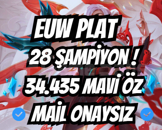 EUW PLAT 3 ÖNCEKİ SEZON ZÜMRÜT / +35K MAVİ ÖZ