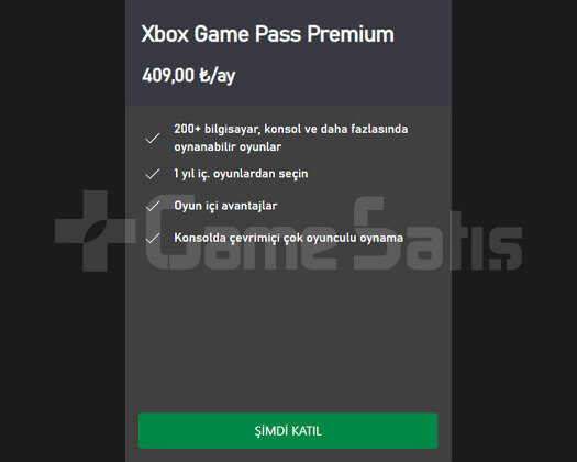 1 AYLIK GAME PASS PREMIUM / HER ŞEY DAHİL