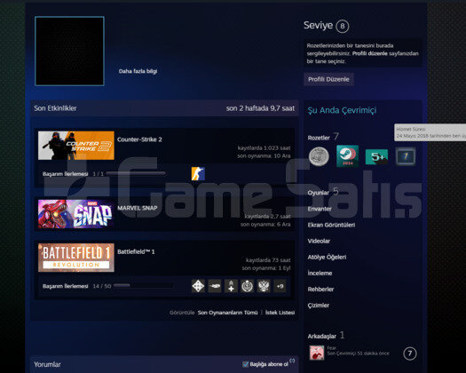 10 MADALYA 1100  SAAT  CS STEAM HESABI