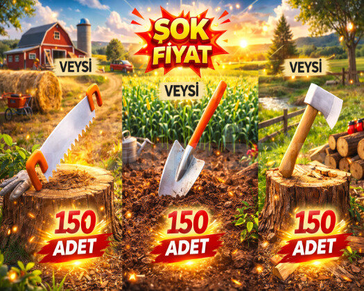 150 testere - 150 kürek - 150 balta