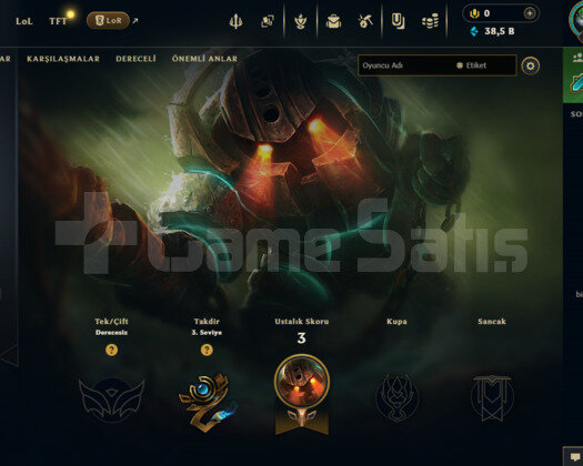 TR HAZIR FRESH ACC YÜKSEK WR 38.5K MÖ 8 SKIN