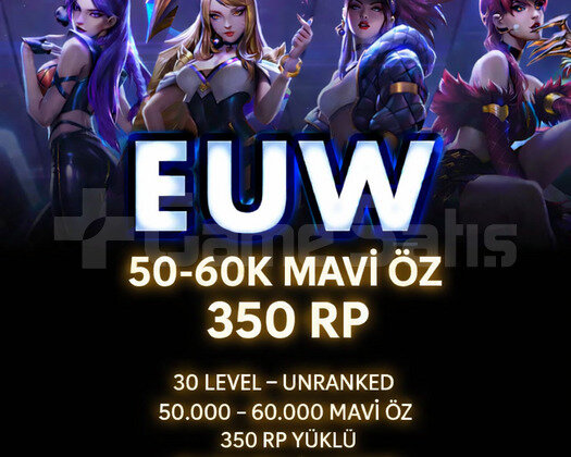 EUW RANKED HAZIR | UNRANKED | MAİL DEĞİŞEN| 350 RP