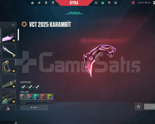 VCT 2025 KARAMBİT AĞAÇ VANDAL DOP DOLU HESAP