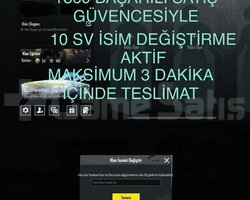 10 SV İSİM AKTİF KLAN SERİ ANLIK TESLİMAT NOKTASI