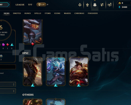 EUW Unranked | 6 Kostüm - 50 Hero | LoL Hesap