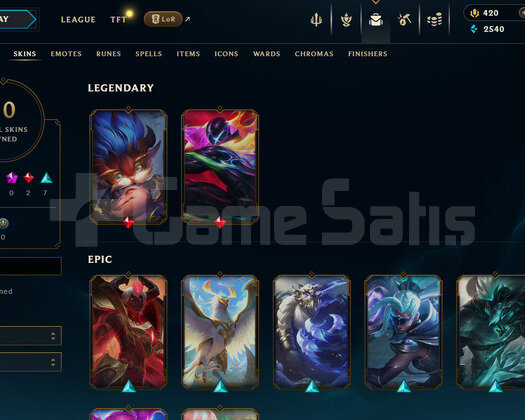 EUW Unranked | 10 Kostüm - 420 Rp | LoL Hesap