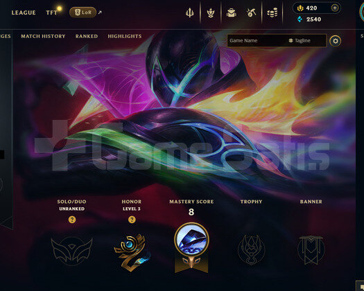 EUW Unranked | 10 Kostüm - 420 Rp | LoL Hesap