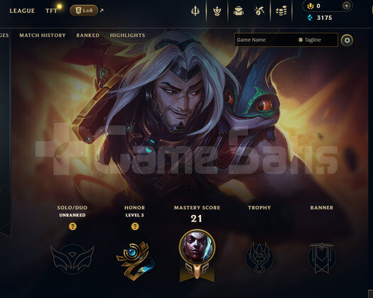 EUW Unranked | 3 Kostüm - 34 Hero | LoL Hesap