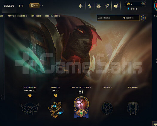 EUW Unranked | 3 Kostüm - 38 Hero | LoL Hesap