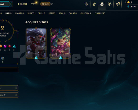 EUW Unranked | 2 Kostüm - 25 Hero | LoL Hesap