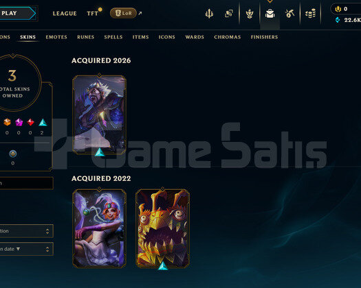 TR Unranked | 3 Kostüm - 22K Mö | LoL Hesap