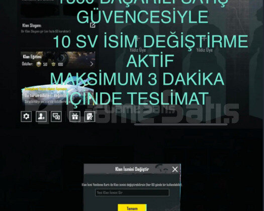 10 SV İSİM AKTİF KLAN SERİ ANLIK TESLİMAT NOKTASI