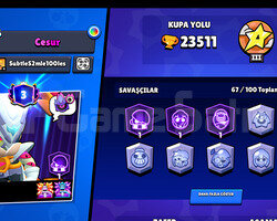 Satılık Brawl Stars Hesabı - 23.500+ Kupa & 67 Kar