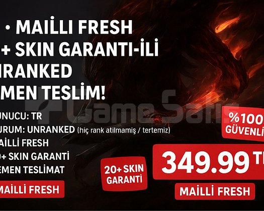 TR +20 SKİNLİ MAİLLİ GARANTİLİ DOLU HESAP!!!