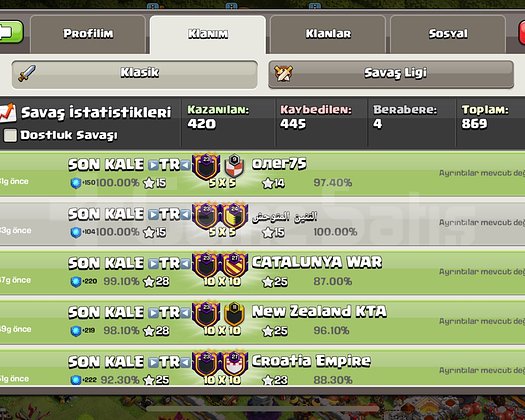 23 SEVİYE USTA 1 LİG KLANI