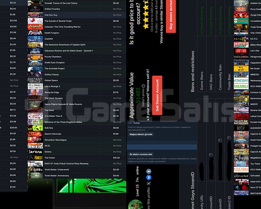 134 OYUN STEAM TR HESAP BİRÇOK ÇİZİM ÖZEL PROFİLLİ
