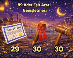 89 Adet Eşit Arazi Genişletmesi RAMAZANA ÖZEL