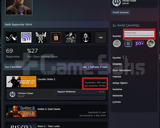 ANINDA TESLİM | 8 MADALYA | 1289 SAAT | FACEIT
