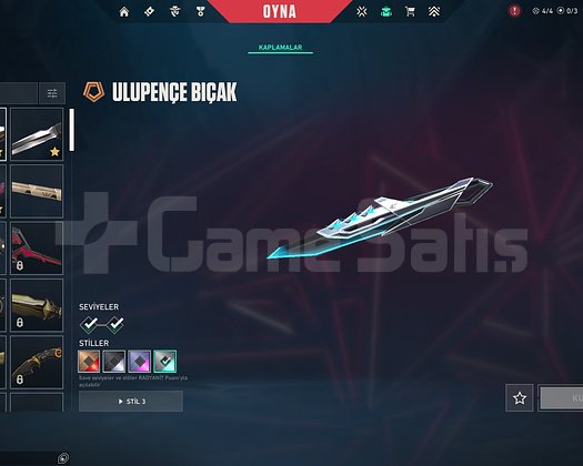 3 BIÇAK 6 VANDAL 2 PHANTOM DOLU HESAP