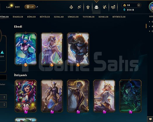 288 KOSTÜM 214K ÖZ 526 LVL EFSANE DOLU MAİL HESAP