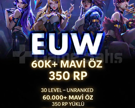 EUW RANKED HAZIR | UNRANKED | MAİL DEĞİŞEN| 350 RP