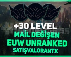 EUW + 30 LEVEL + MAİL DEĞİŞEN + HESAPLAR!