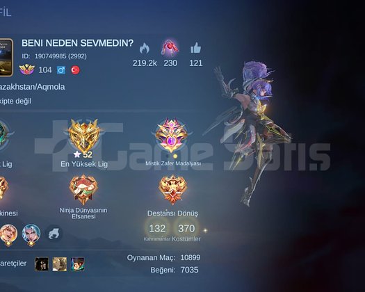 ULTRA HESAP  2 LEGEND + 370 SKIN + 8108 ELMAS