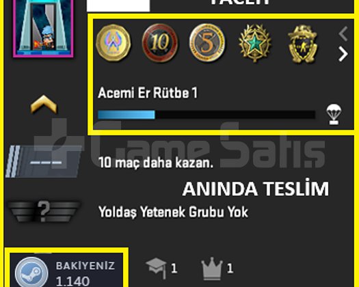 6 MADALYA / 633 SAAT / 197 WIN/ FACEİT