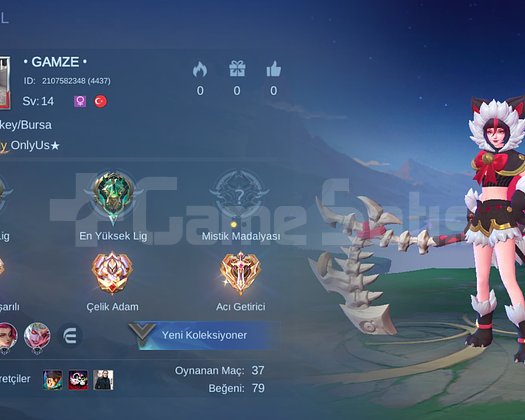 MOBİLE LEGENDS EPİK 65 KA SP TEK BAĞ TEMİZ HESAP