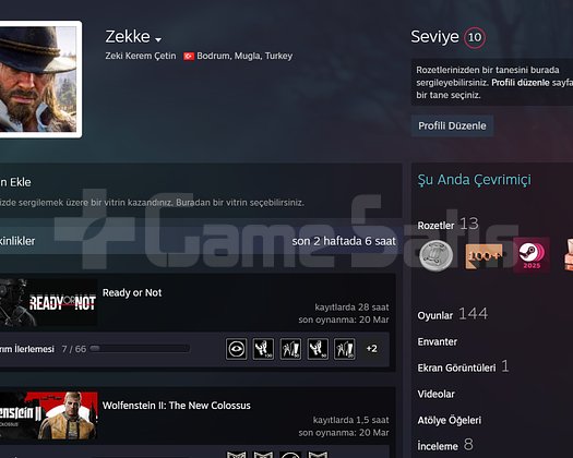 AAA Oyun serileri olan sahibinden steam hesap