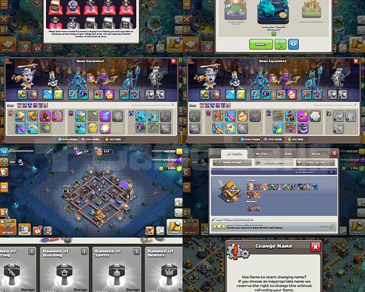 COC KOMPLE MAX 20KÖSTÜM 6 ARKA PLAN