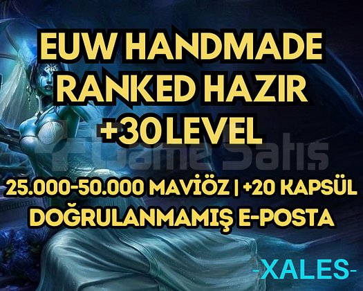 100 WINRATE EUW HANDMADE 25-50K +MÖ 30 LVL