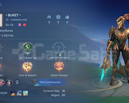 MOBİLE LEGENDS EPİK 65 KA SP TEK BAĞ TEMİZ HESAP