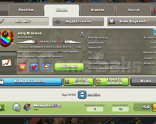 BOMBA KLANREQ N LEAVE. 17 SEVİYE