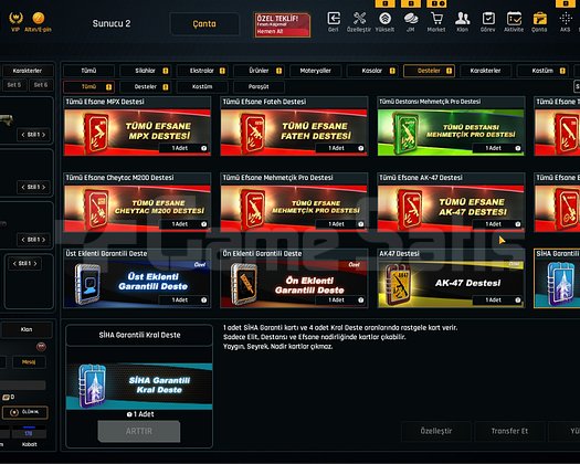 Sınırsızlı 33K Materyalli 55 Seviye Zula Hesabı